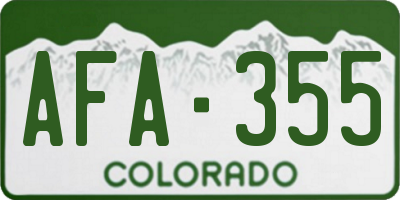 CO license plate AFA355