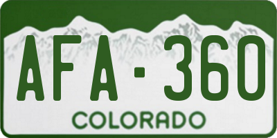 CO license plate AFA360