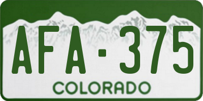 CO license plate AFA375