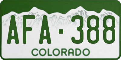 CO license plate AFA388