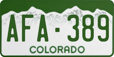 CO license plate AFA389