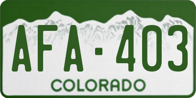 CO license plate AFA403