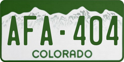 CO license plate AFA404
