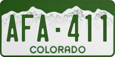 CO license plate AFA411