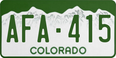 CO license plate AFA415