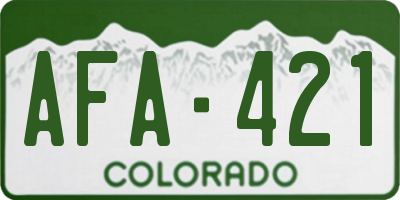 CO license plate AFA421