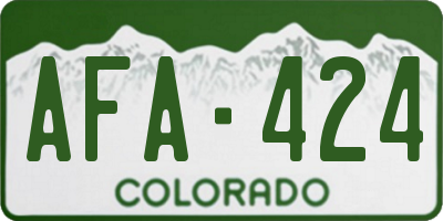 CO license plate AFA424