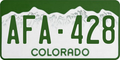 CO license plate AFA428