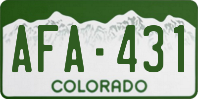 CO license plate AFA431