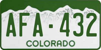 CO license plate AFA432