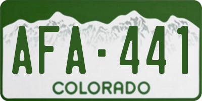 CO license plate AFA441
