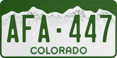 CO license plate AFA447