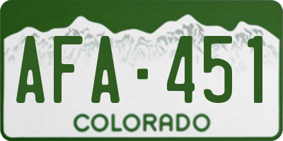 CO license plate AFA451