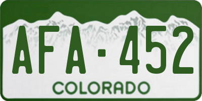 CO license plate AFA452