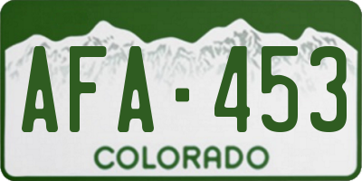 CO license plate AFA453