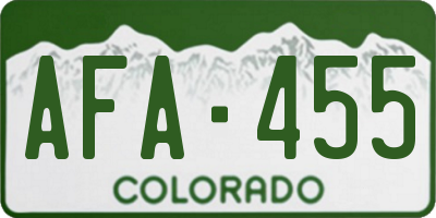 CO license plate AFA455