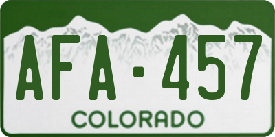 CO license plate AFA457