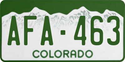 CO license plate AFA463