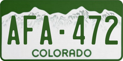 CO license plate AFA472