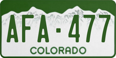 CO license plate AFA477