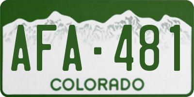 CO license plate AFA481