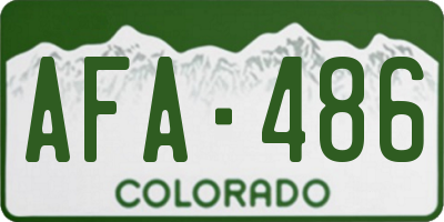 CO license plate AFA486