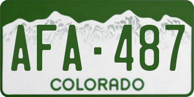 CO license plate AFA487