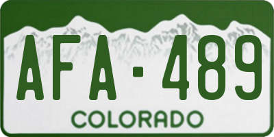 CO license plate AFA489