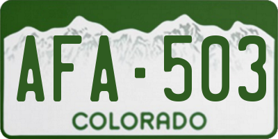 CO license plate AFA503