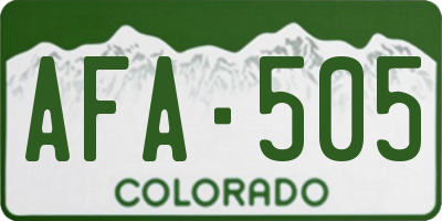 CO license plate AFA505