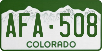 CO license plate AFA508