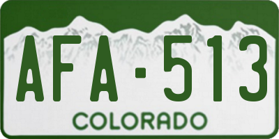 CO license plate AFA513