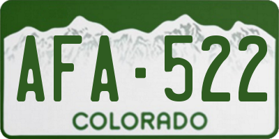 CO license plate AFA522