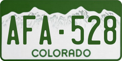 CO license plate AFA528