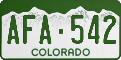CO license plate AFA542