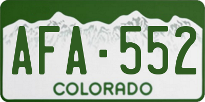 CO license plate AFA552