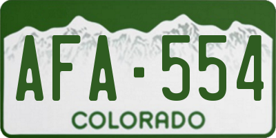 CO license plate AFA554