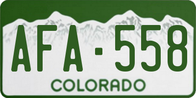 CO license plate AFA558