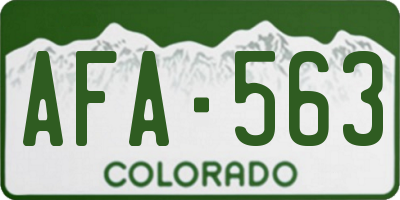 CO license plate AFA563