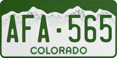 CO license plate AFA565