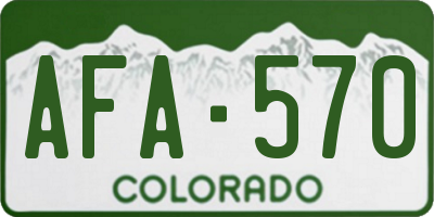 CO license plate AFA570