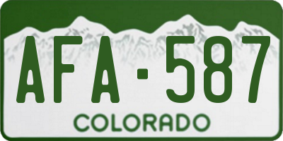 CO license plate AFA587