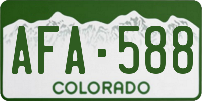 CO license plate AFA588
