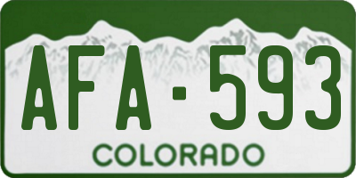 CO license plate AFA593