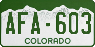 CO license plate AFA603