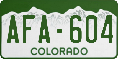 CO license plate AFA604