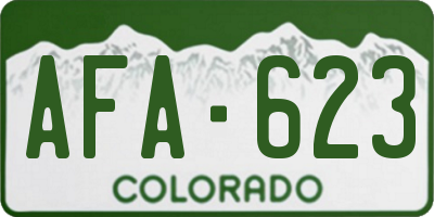 CO license plate AFA623