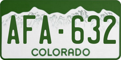 CO license plate AFA632