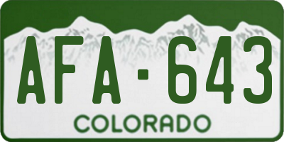 CO license plate AFA643