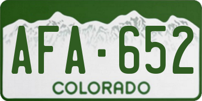 CO license plate AFA652